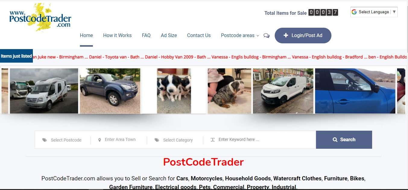 postcodetrader classified site