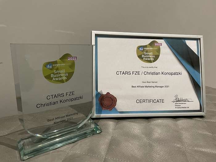 The Corporate Vision Winner of 2021: Christian Konopatzki for His Achievements in Affiliate Marketing
