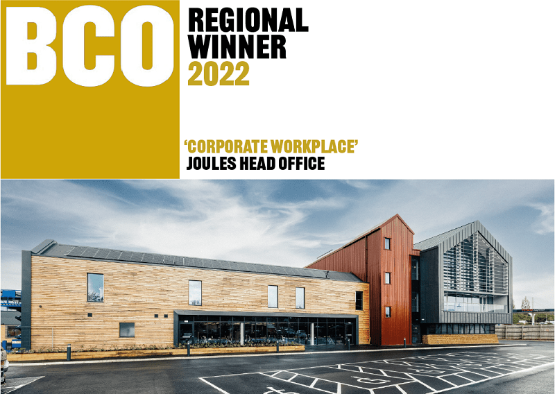 Joules Head office in Market Harborough is now a BCO Regional ‘Corporate Workplace’ winner!