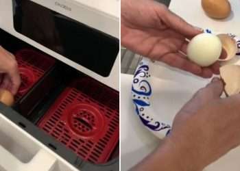 I air fry my boiled eggs – not only do they come out perfect, it’s so easy to get the shell off
