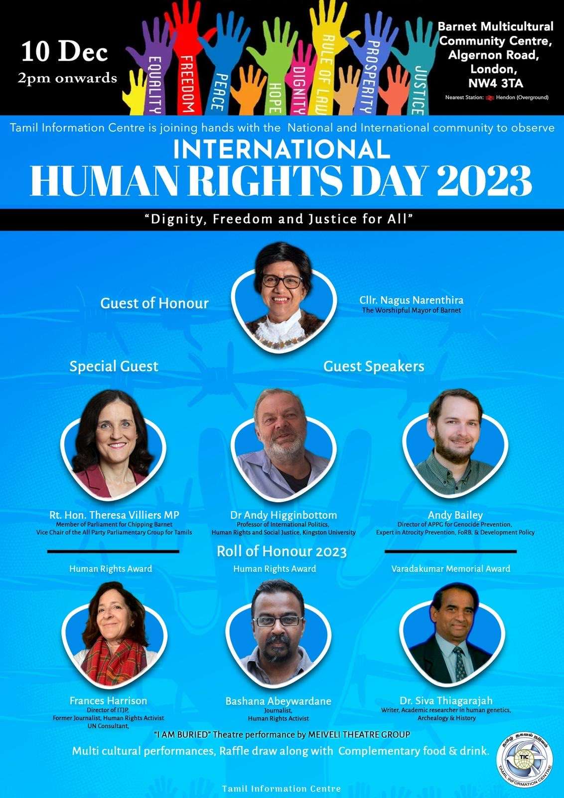 Tamil Information Center (TIC) Shines a Spotlight on Human Rights Advocacy in London: Celebrating World Human Rights Day 2023