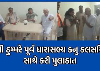 Jani Thummar, Congress candidate from Amreli, met Kanu Kalasaria, a one-time giant killer leader – watch video