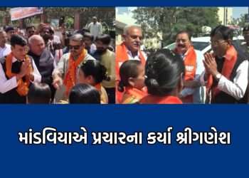 Mansukh Mandaviya, the BJP candidate from Porbandar, held a rally and campaigned for the Lok Sabha elections in Sriganesh – watch the video