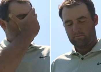Grayson Murray death – Moment Scottie Scheffler fights back tears during minutes silence for pal who ‘took his own life’