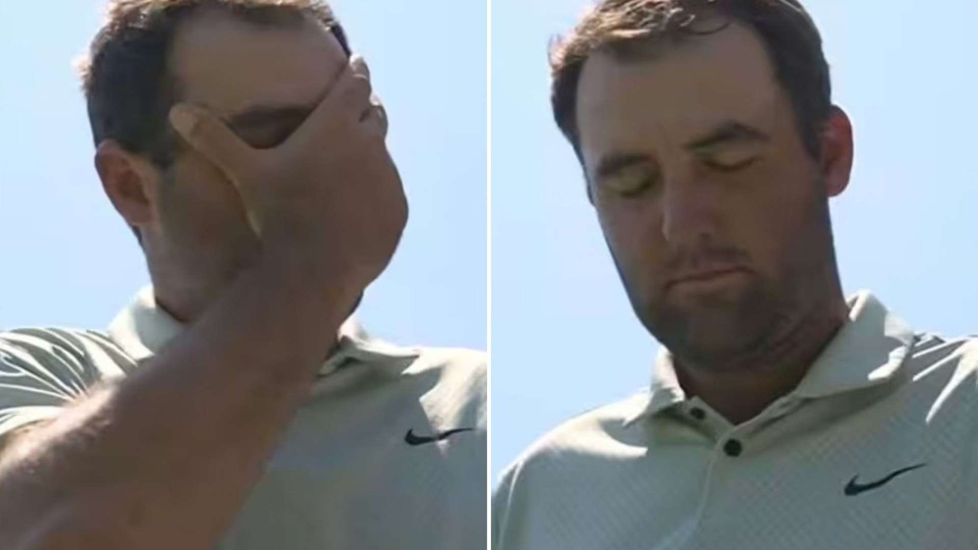 Grayson Murray death – Moment Scottie Scheffler fights back tears during minutes silence for pal who ‘took his own life’