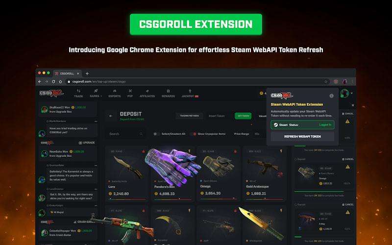 CSGORoll Launches WebAPI Token Extension For CS2 Trades