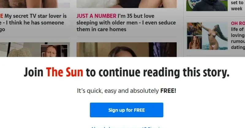 The Sun launches registration wall for premium content