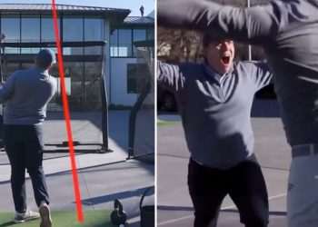 Golf fan wins $100k as he hits hole in one over Bryson DeChambeau’s house in just FIVE attempts after pro took 16 DAYS