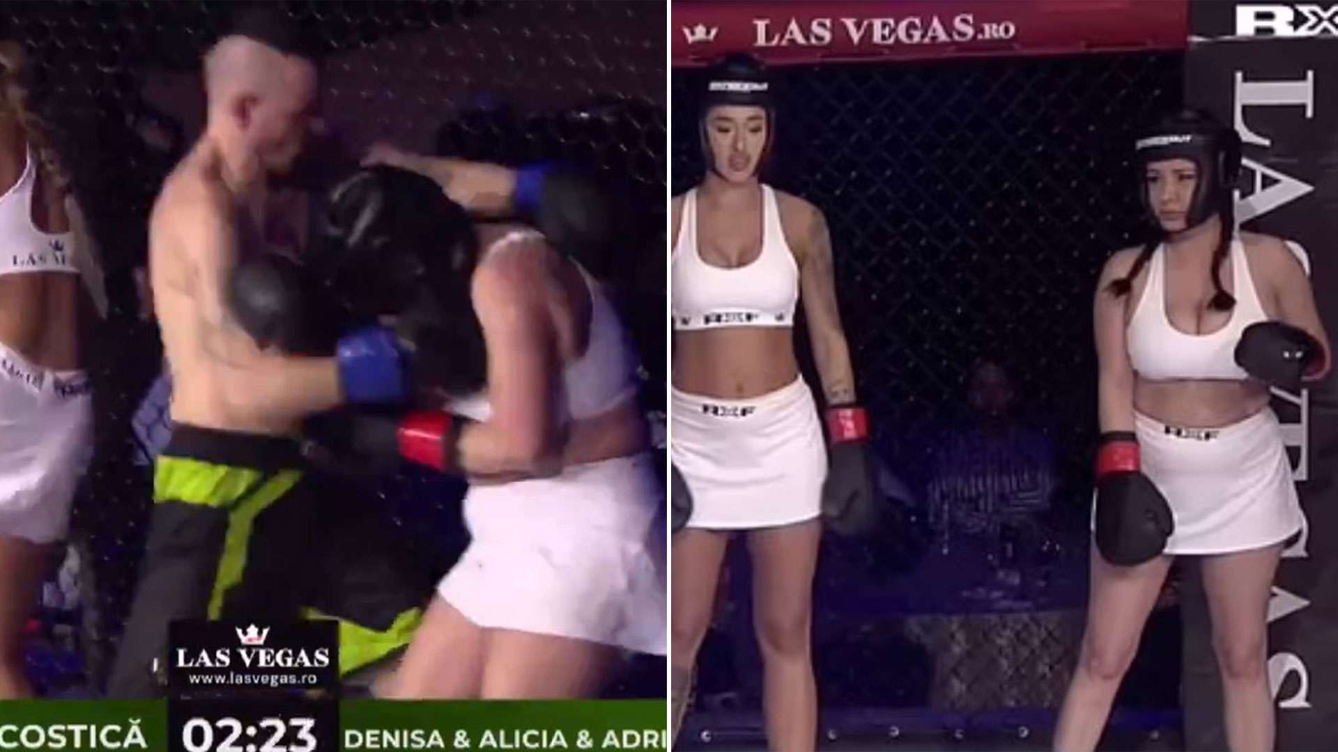 Fans disgusted by ‘sick’ MMA fight as three Instagram and OnlyFans models brutally beaten by two men in seconds