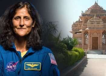A magnificent procession held in a jhulasan for 9 months of intact flame, Sunita Williams' home, watch video