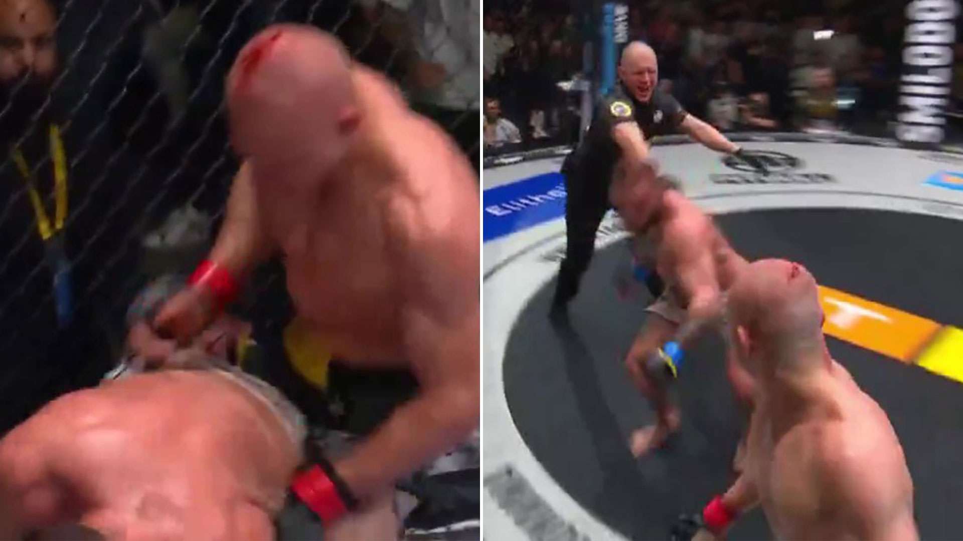 MMA star ‘kisses’ and ‘humps’ rival in bizarre celebration… before he’s punched out of the octagon by defeated star