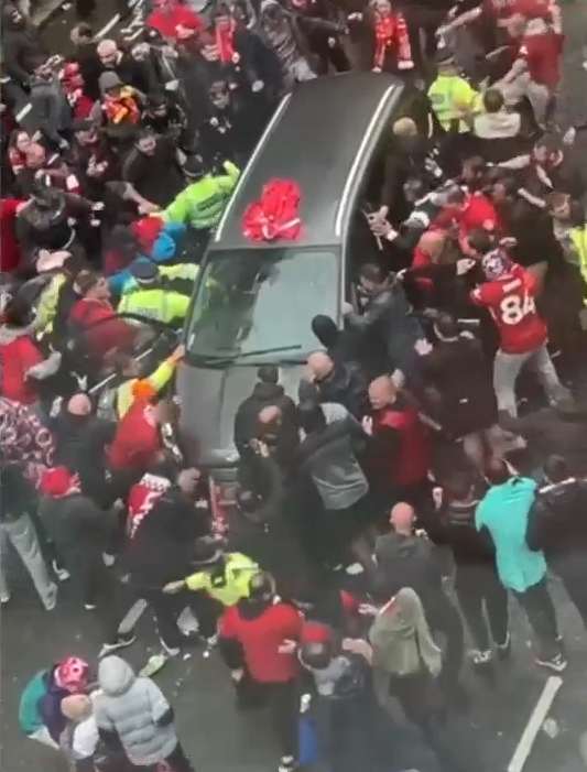 Moment Liverpool parade ‘drug driver’ is dragged out of car by cops after 65 people hit in ‘rampage’