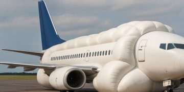 Bizarre crash-proof plane idea revealed that wraps aircraft in giant AIRBAGS Bizarre crash-proof plane idea revealed that wraps aircraft in giant AIRBAGS