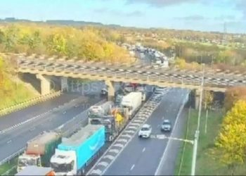 A1(M) closed in one direction after four-car crash with oil and debris on carriageway as drivers warned of delays