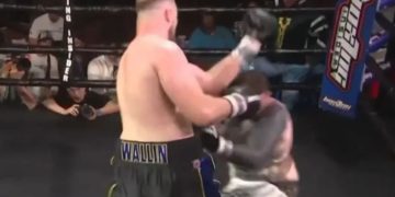 Anthony Joshua’s former opponent leaves rival collapsed in heap in ring with brutal KO on return to boxing