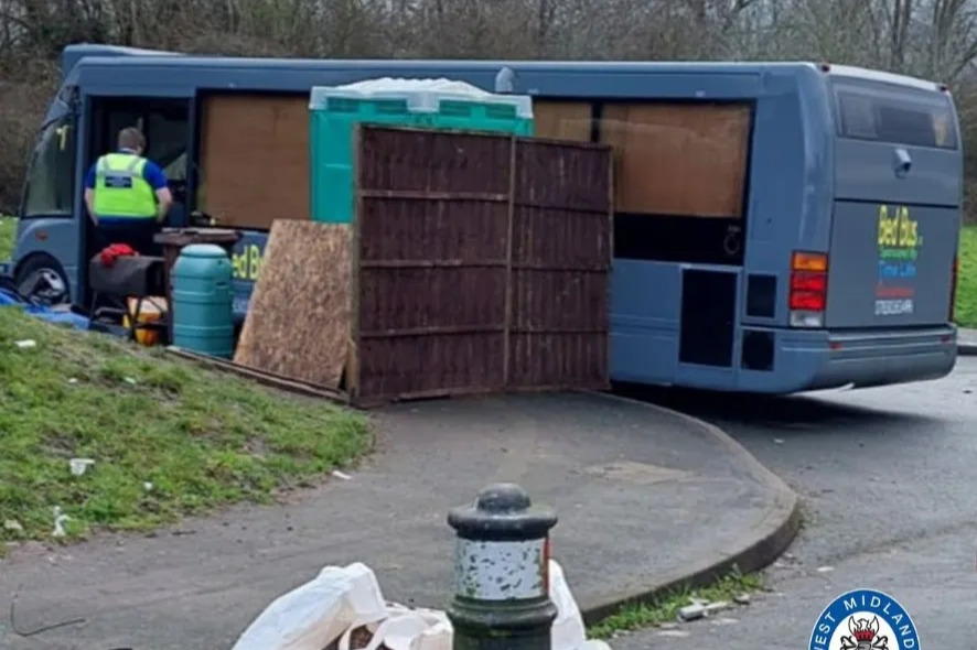 Abandoned bus ‘used as BROTHEL’ with drugs, guns and ammo found inside